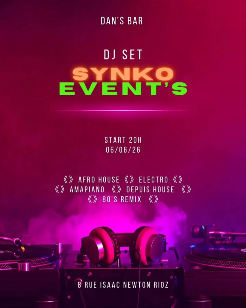 DJ Set avec Synko Event&rsquo;s au Dan&rsquo;s Bar le 6 juin 2026 à Rioz